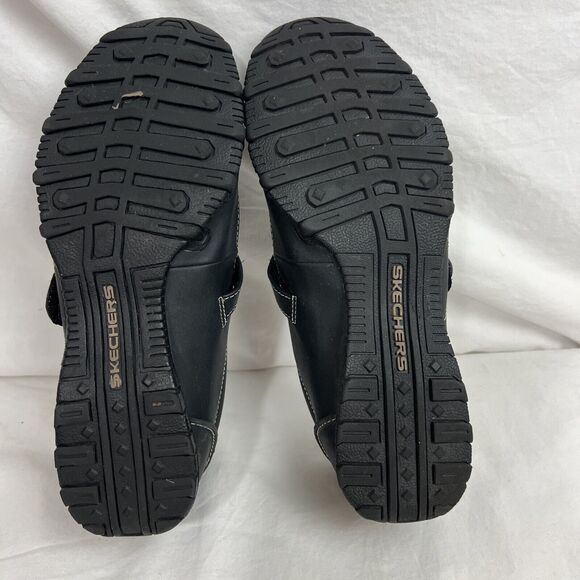 Skechers 47564 Black Leather Casual Mary Jane Flats Shoes Women's Size 8.5 - Picture 11 of 14